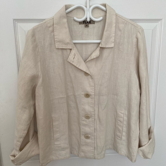 FLAX Linen Popover Jacket - M/L - Picture 2 of 3